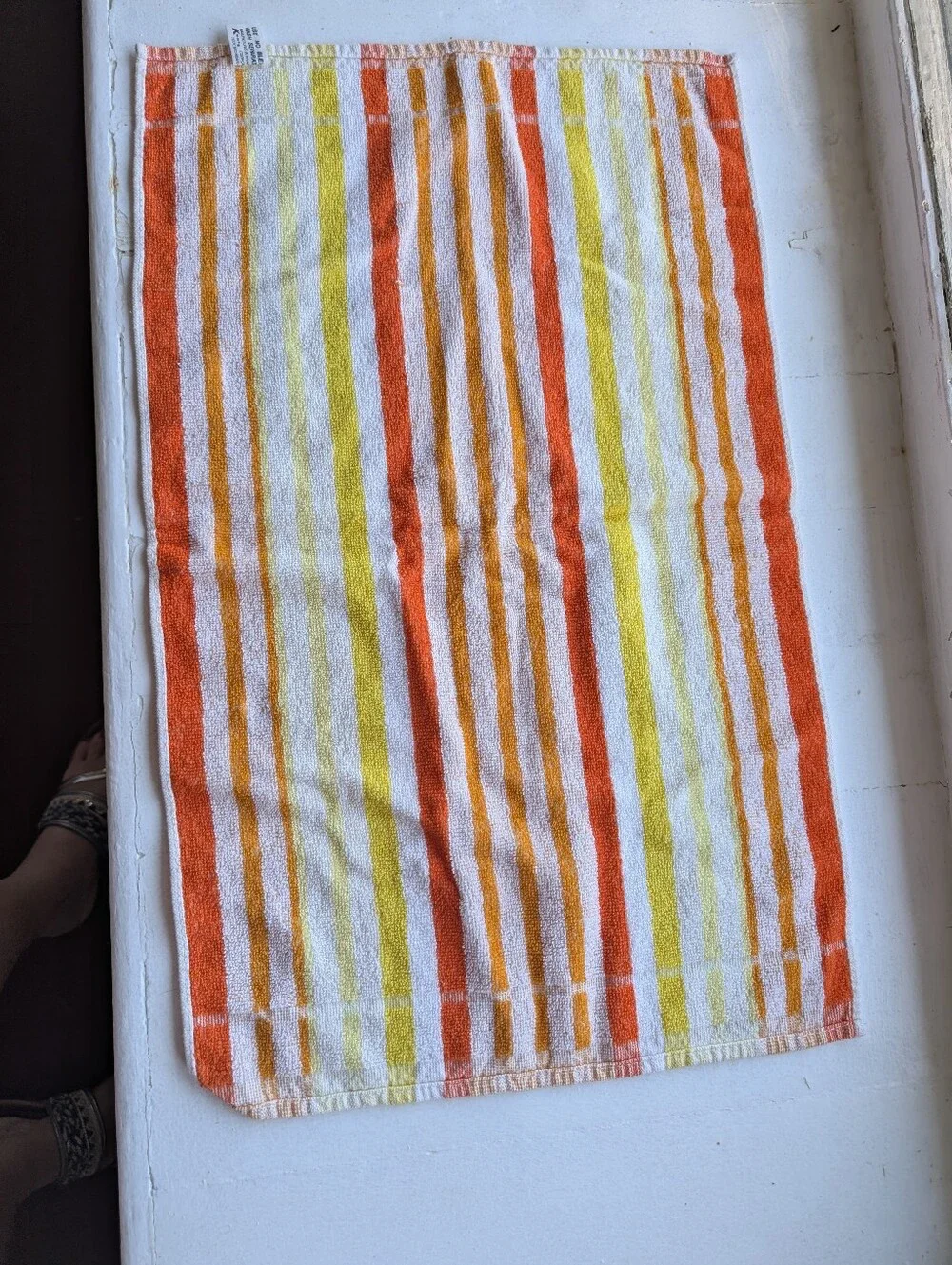 Vintage Kitchen Hand Towels Set Of 3 From K-Mart Orange,Yellow Green All Cotton